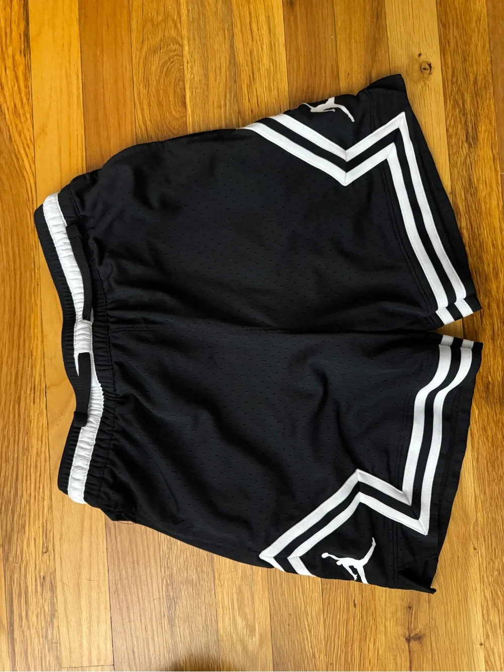 Jordan Black Athletic Mesh Shorts with White Trim